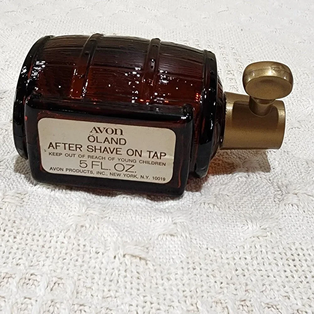 Vintage Avon ON TAP BEER WINE BARREL Amber Collectors Empty Brown Glass Bottle